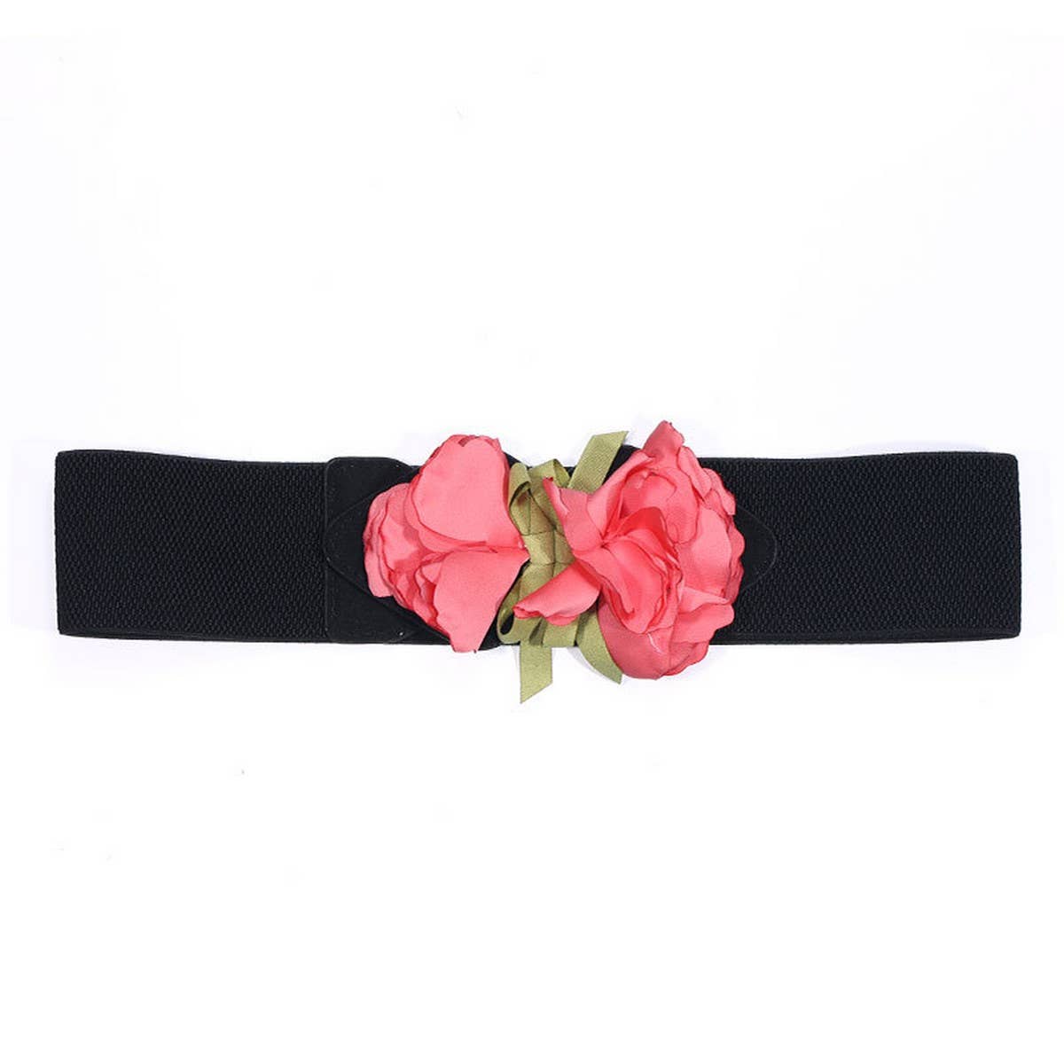 FLORAL WIDE ELASTIC WAIST BELT FOR SUMMER DRESS_CWMM6409