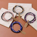 Cwaje4295_Natural Stone Beads Vintage Bracelet