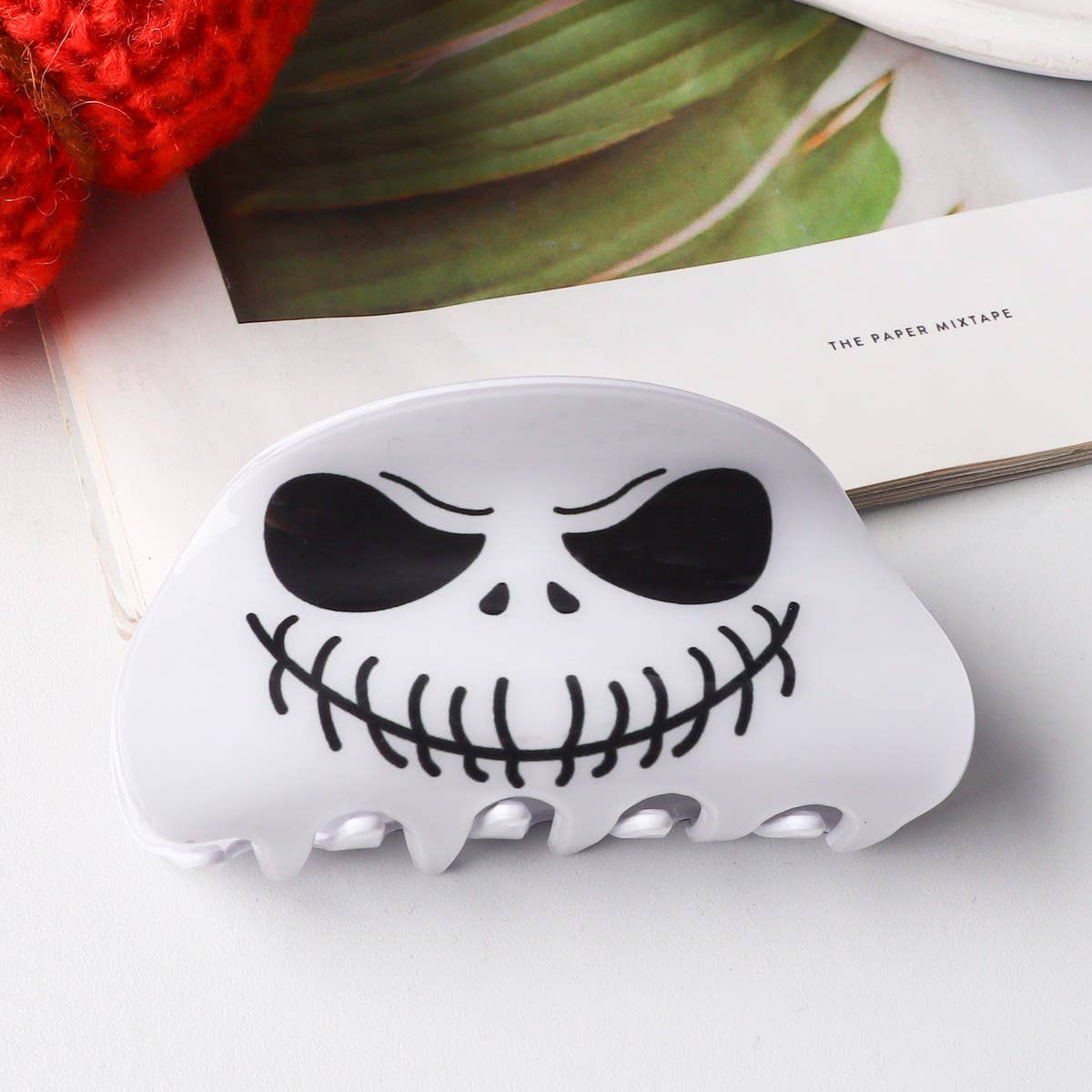 Cwaha1617_Halloween Pumpkin Skull Hair Claw