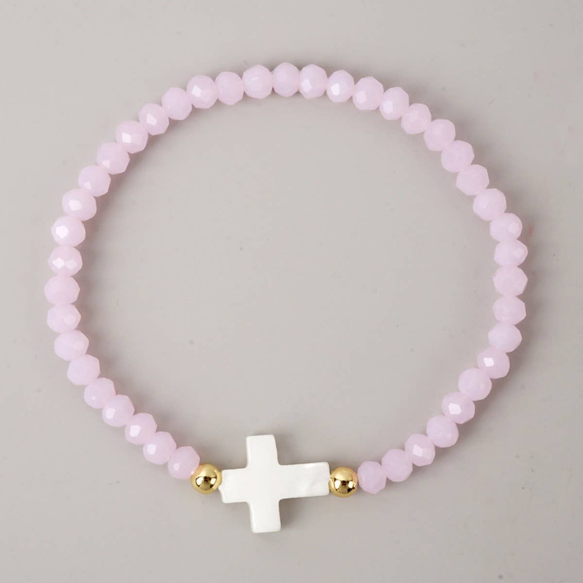 CROSS COLORED CRYSTAL HANDMADE BRACELET_CWMM3819