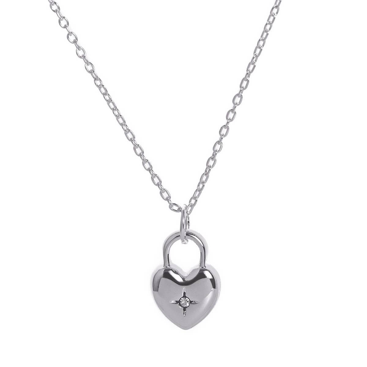 CREATIVE STAINLESS STEEL LOVE LOCK NECKLACE_CWMM5708