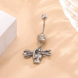 Unique Fist Arrow Belly Ring Body Piercing_Cwmm9326