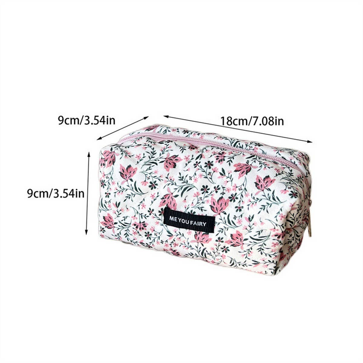 Floral Cotton Makeup Bag Large Travel Hand Pouch_Cuab00721