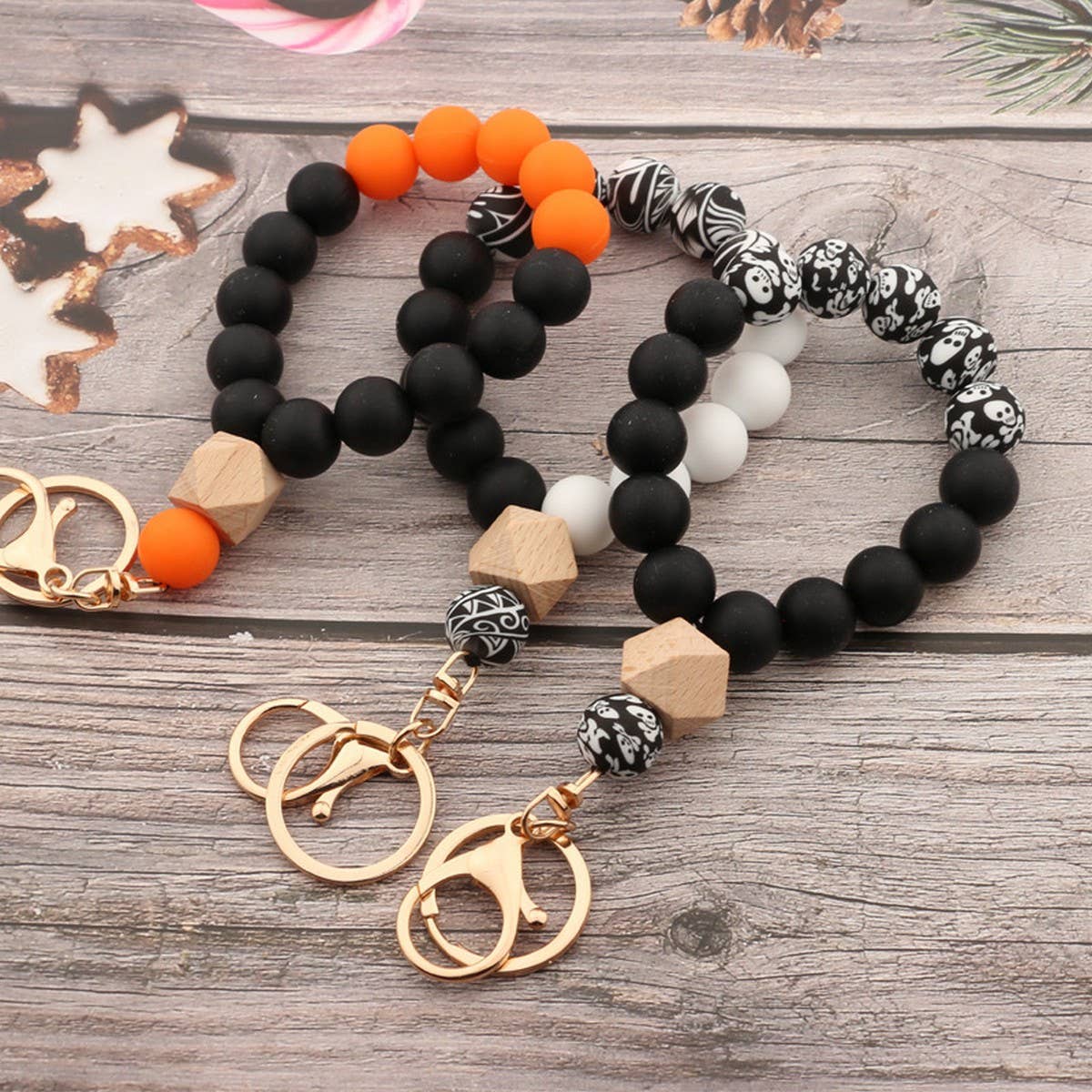 SILICONE WOOD BEAD BRACELET GIFT FOR WOMEN_CWMM7013