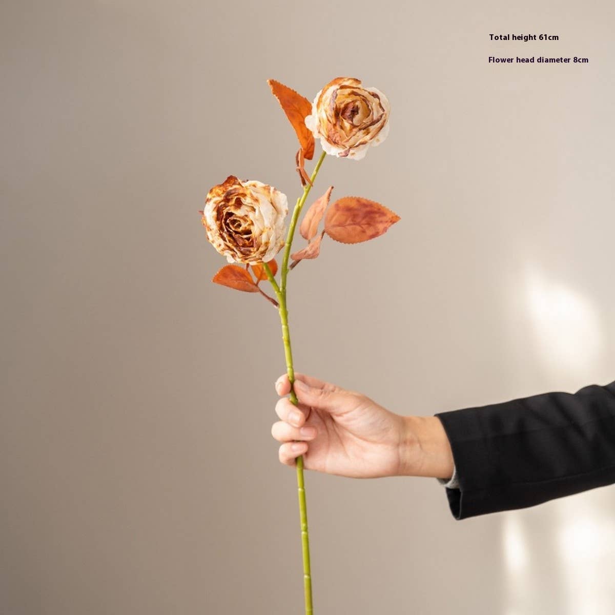 INK STYLED BURNT EDGE ROSE BOUQUET FOR DECOR_CWMM6572