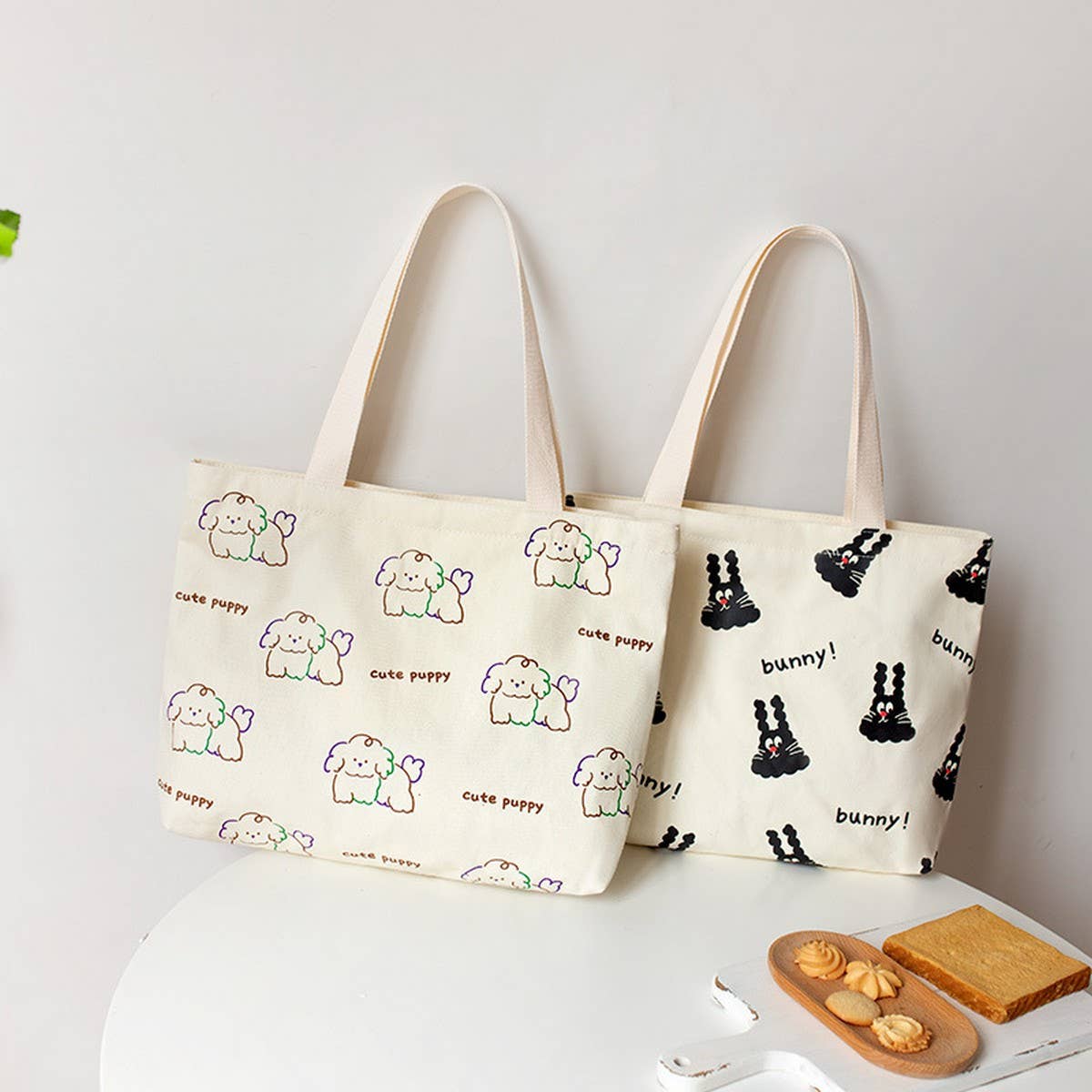 CUTE CARTOON CANVAS TOTE BAG FOR GIRLS LARGE_CWAB5659