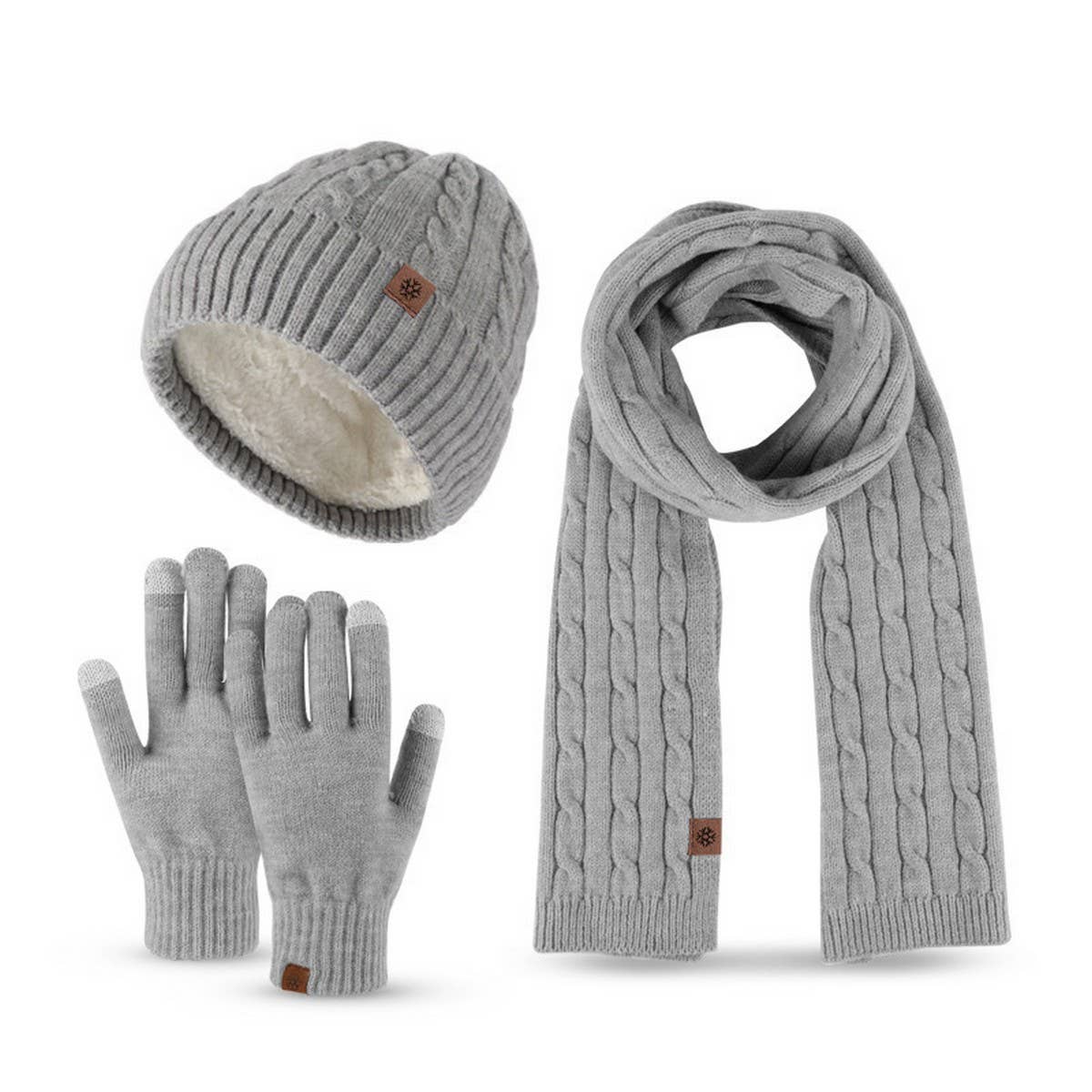 NEW KNITTED HAT SCARF AND GLOVES THREE PIECE SET_CWMM2777