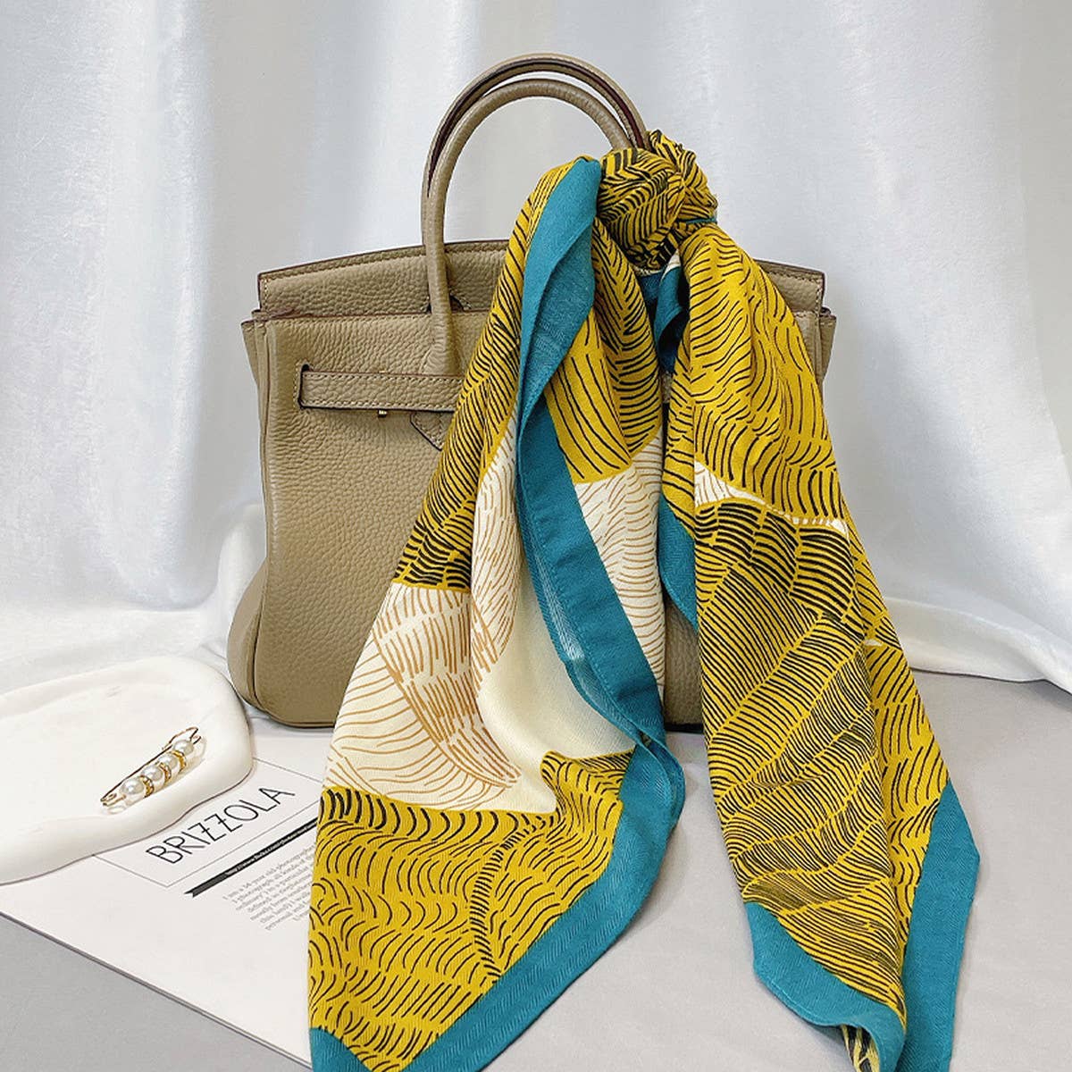 Velvet Wool Scarf Elegant Floral Pattern Wrap_Cwasc0904