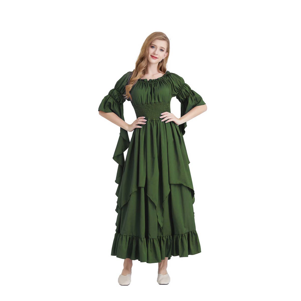 HALLOWEEN COSTUME SQUARE NECK TIED WAIST DRESS_CWMM1508