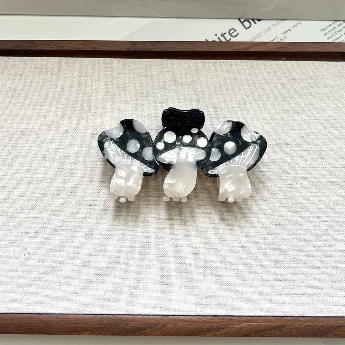 NEW MUSHROOM BOW ACETATE HAIR CLIP FOR CUTE STYLE_CWAHA5722