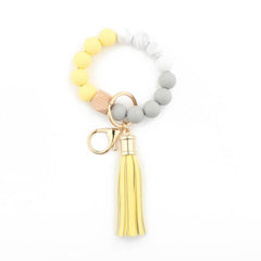 SILICONE BEAD BRACELET WITH BEECH WOOD KEYCHAIN_CWAB5011