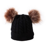 DOUBLE BALL TWIST CUTE BABY KNITTED HAT_CWAH1753