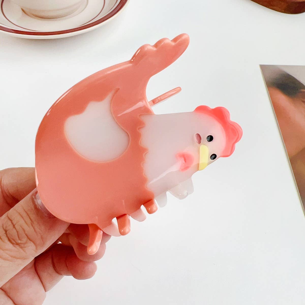 FUN ANIMAL PATCHWORK HAIR CLAW CUTE PIG COW CLIP_CWAHA1493