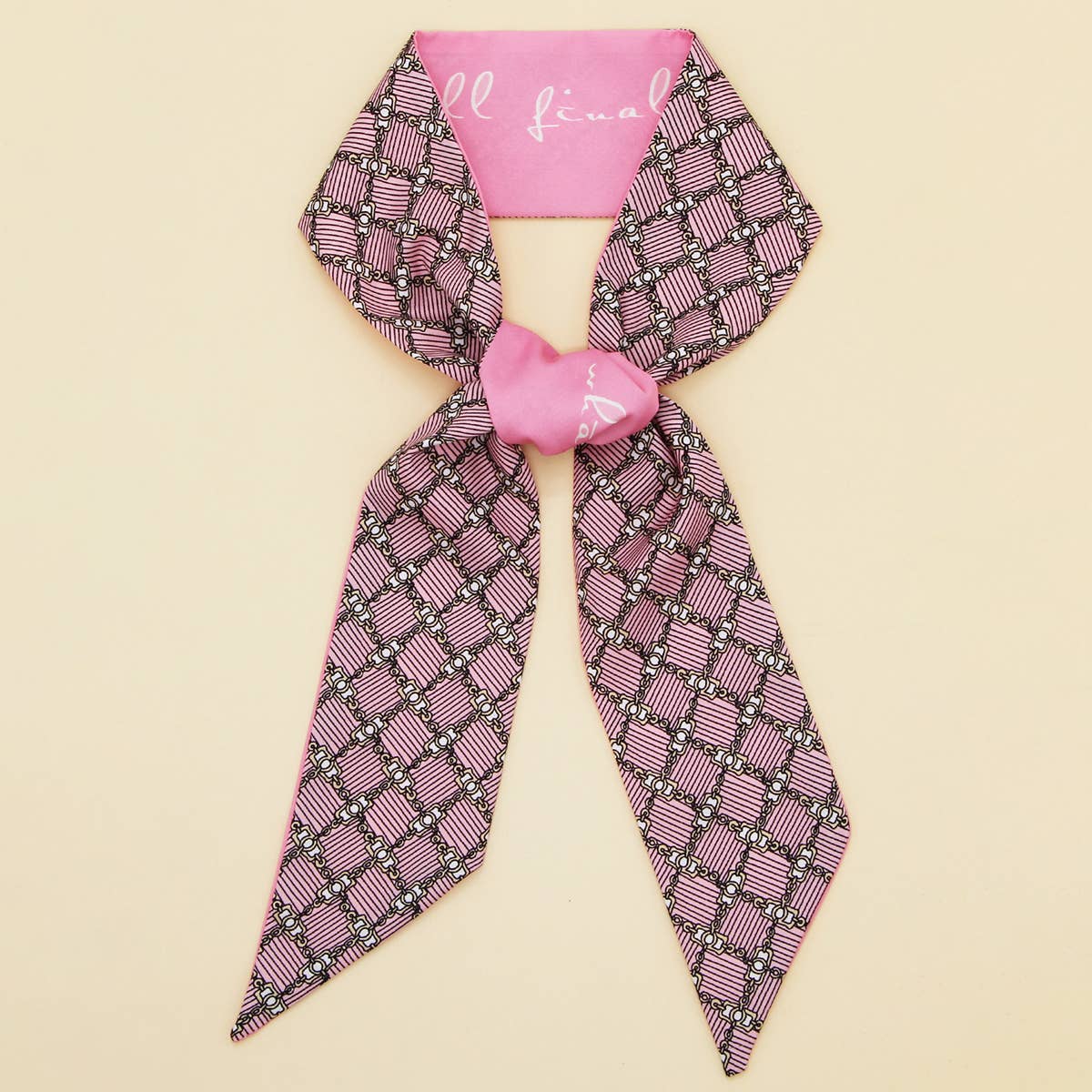 FLORAL LETTER SCARF HAIR TIE BAG RIBBON_CWASC0096