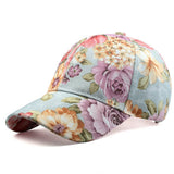 BREATHABLE FLORAL SUN HAT SWEAT BASEBALL CAP_CWAH0955