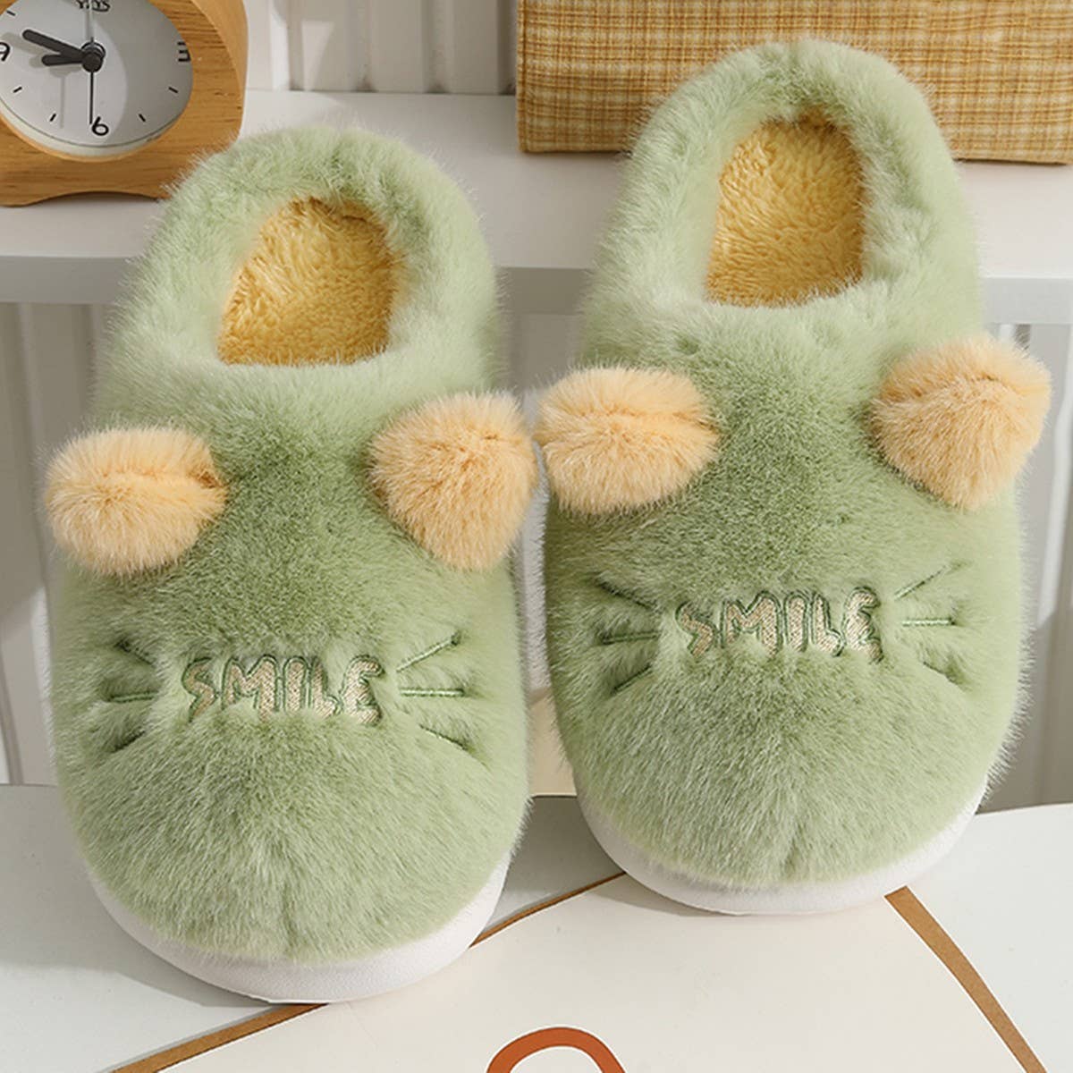 CUTE CAT ANIMAL WARM HOUSE SLIPPERS FUZZY SLIPPER_CWSHS0311