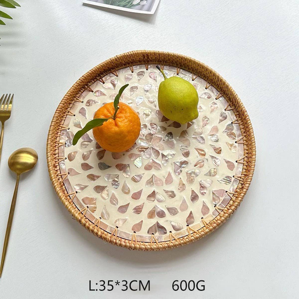 RATTAN FRUIT TRAY COFFEE TABLE SHELL TRAY_CWMM4534