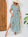 V-Neck Sleeveless Halter Print Boho Long Dress_Cwdmd4505
