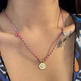 EVIL EYE CHARM CHOKER COLORFUL COTTON PENDANT_CWMM6968