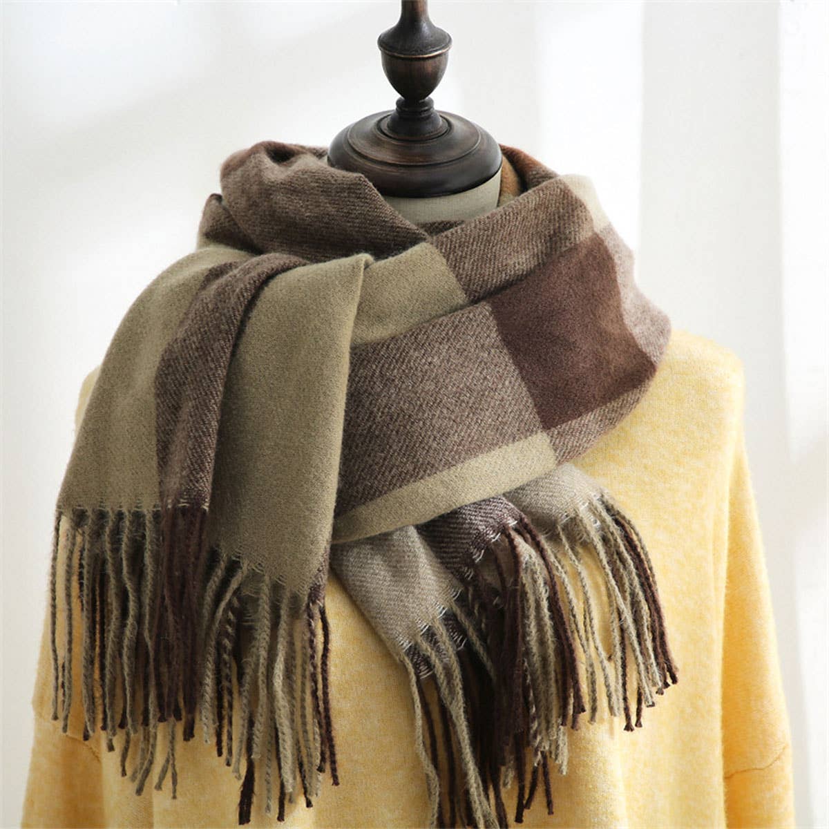 PLAID SCARF COZY FALL WINTER WRAP FOR WOMEN_CWASC0182