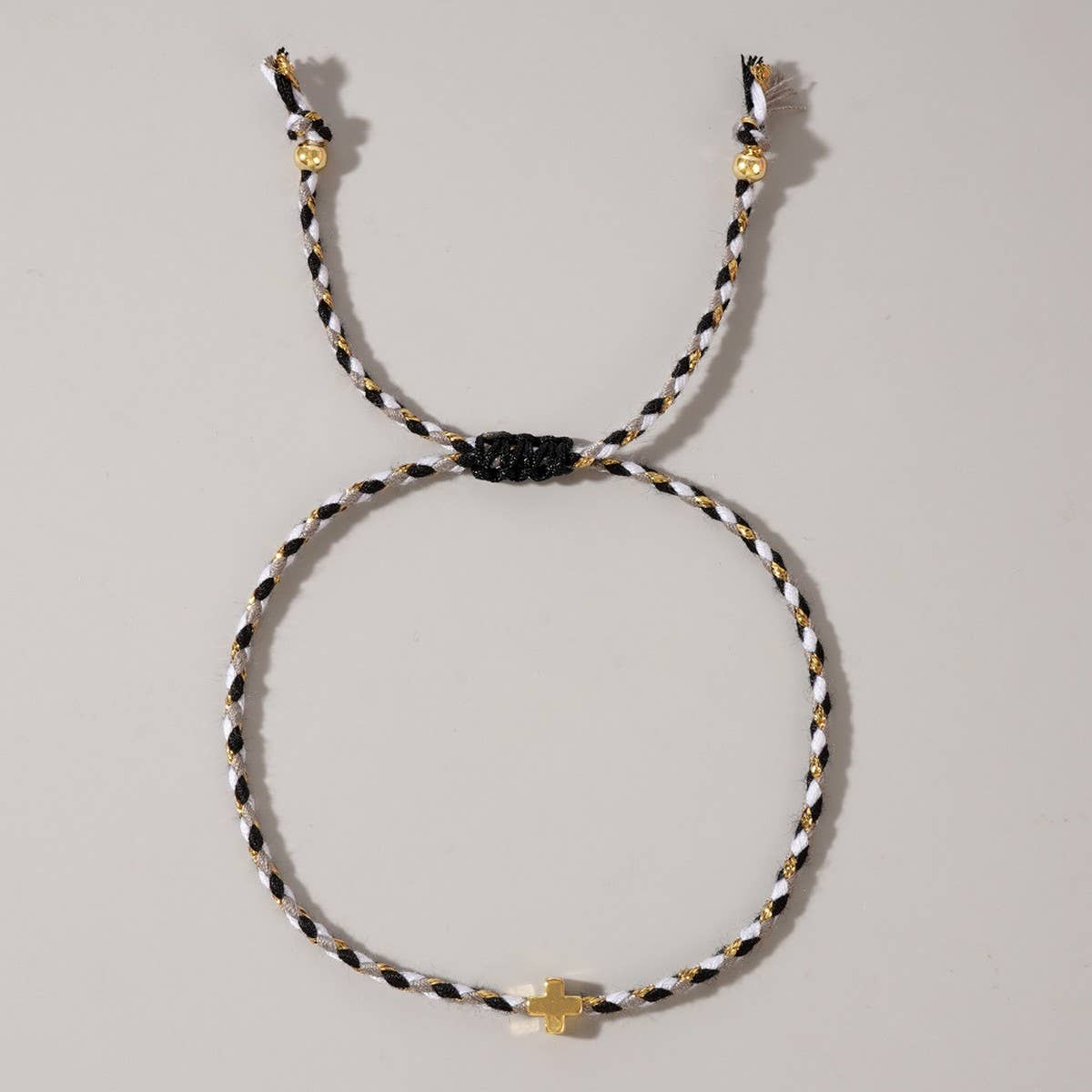 DIY HANDMADE FOUR COLOR COTTON CROSS BRACELET_CWMM3800