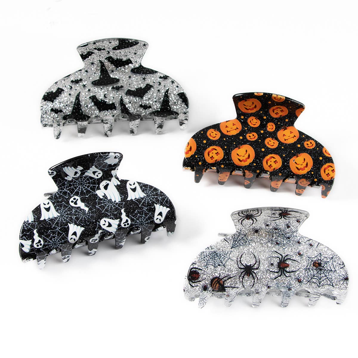 Pumpkin Ghost Acrylic Printed Halloween Clip