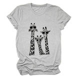 Womens Giraffe Print Casual Summer T-Shirt