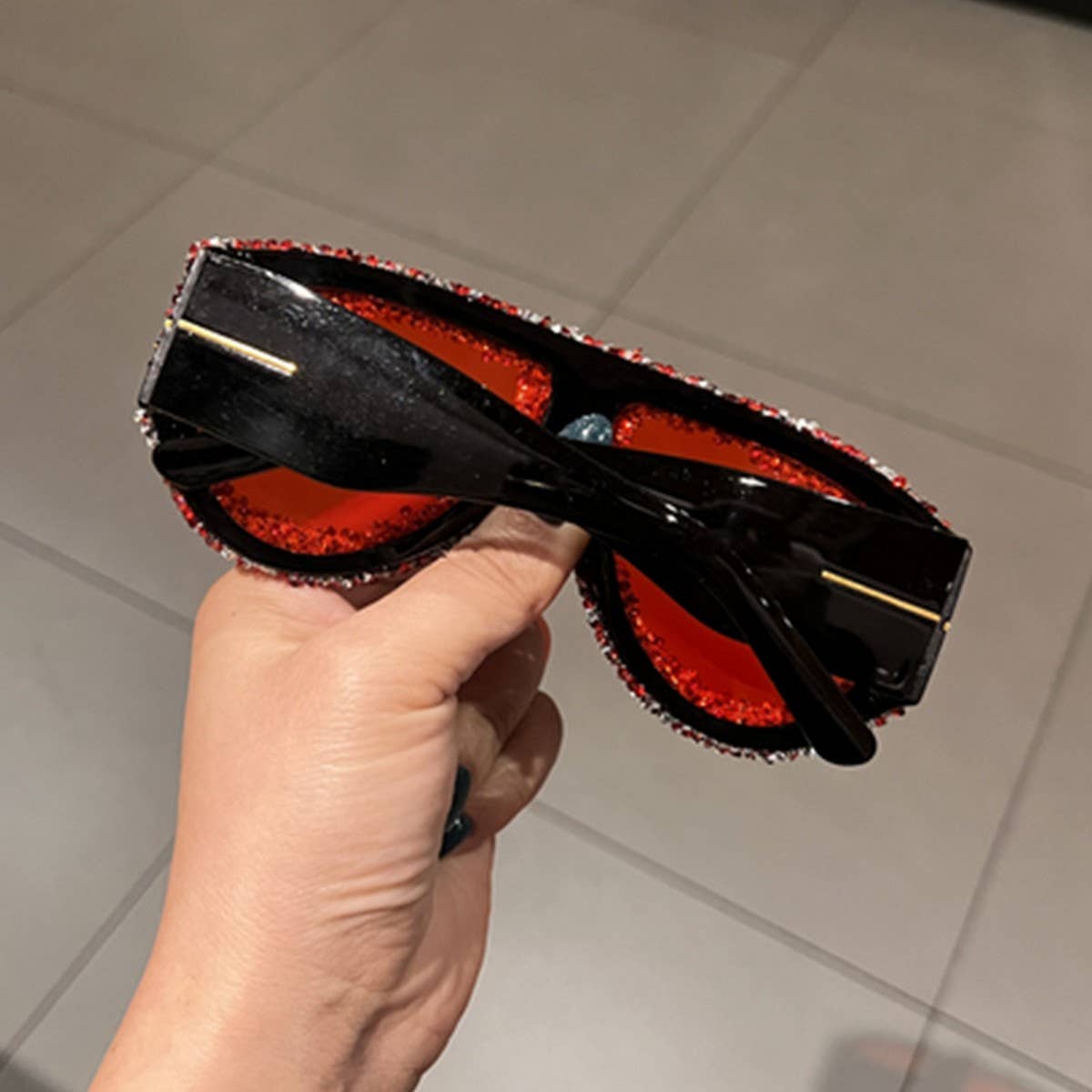 T FRAME DIAMOND STUDDED SUNGLASSES_CWASG0794