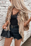 Cwocas0049_Colorful Plaid Knitted Fringed Cape Shawl