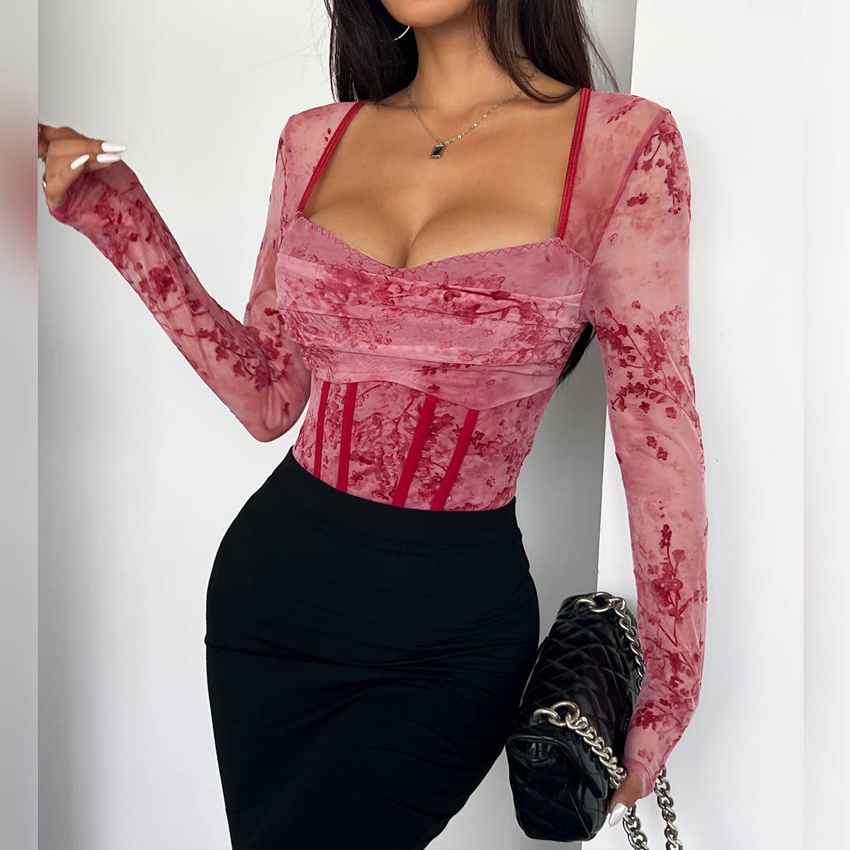 STREET FISHBONE LONG SLEEVED SEXY HOT GIRL JUMPSUIT_CWMM4644