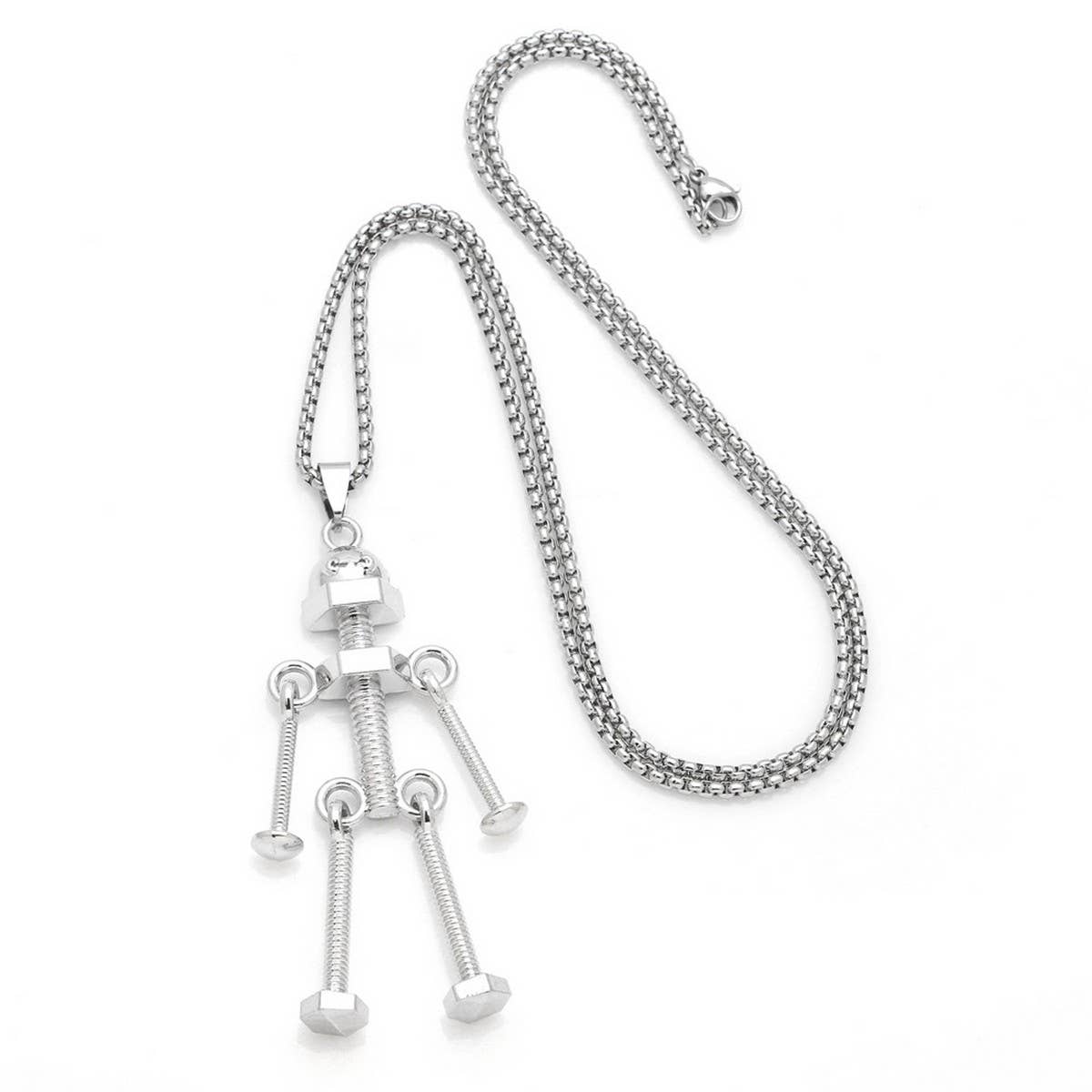 SCREW ROBOT PENDANT FASHION NECKLACE_CWAJE0966