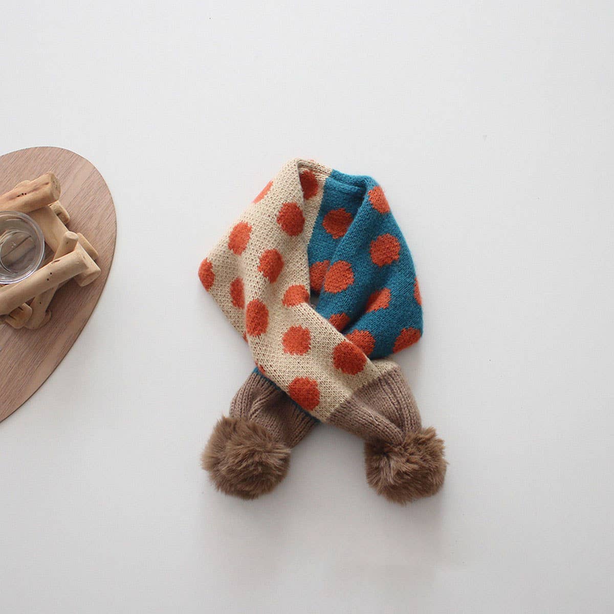 COLORFUL POLKA DOT KNITTED SCARF KIDS NECK SCARF_CWASC2099