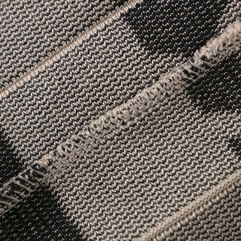 Vintage Leopard Print Contrast Knit Skirt