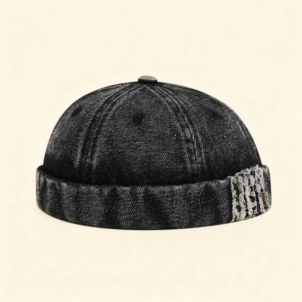 Washed Denim Brimless Sailor Cap Unisex_Cwah04670