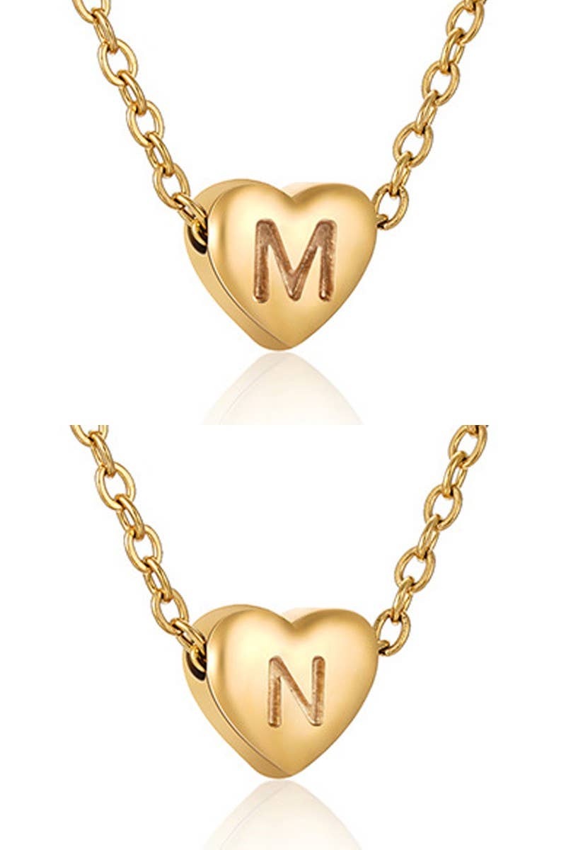 Heart Alphabet Initials Pendant Necklace_Cwaje220