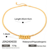 SMALL WAIST OVAL SNAKE BONE NECKLACE_CWAJE1786