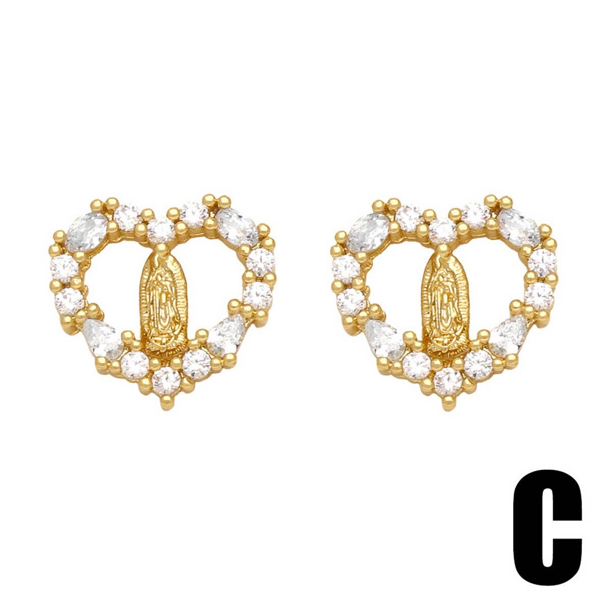 RETRO VIRGIN MARY EARRINGS_CWAJE0975