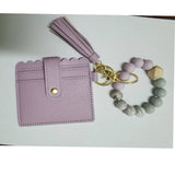 SILICONE BEAD WRISTLET WALLET WITH TASSEL_CWAB5002