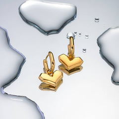 SIMPLE LOVE SHAPED PENDANT EARRINGS JEWELRY_CWAHA0896
