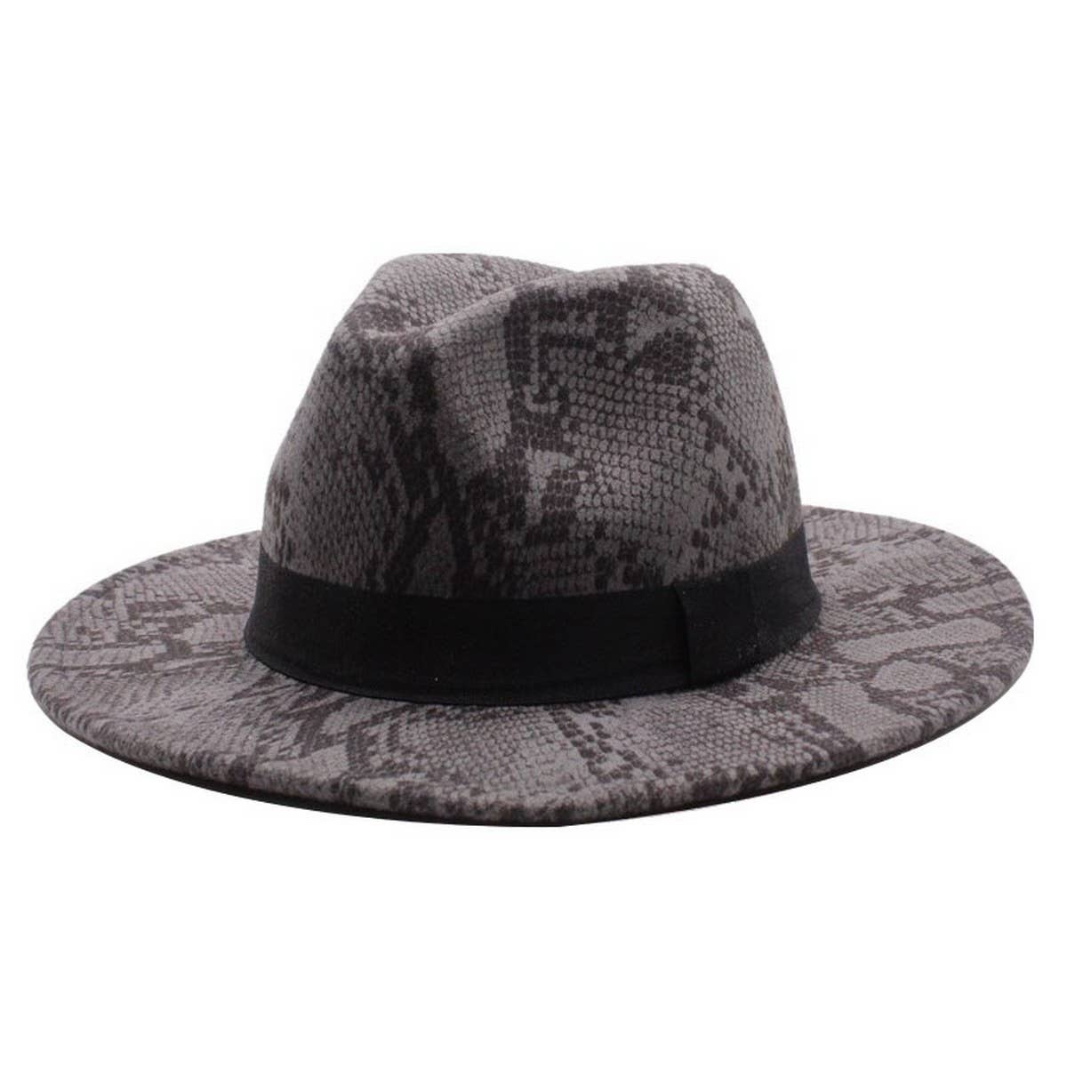 FASHION SNAKE PATTERN WOOLEN JAZZ HAT FELT HAT_CWAH2596