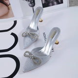 CASUAL TOE BOW STILETTO HEEL SLIPPERS_CWSHS0602