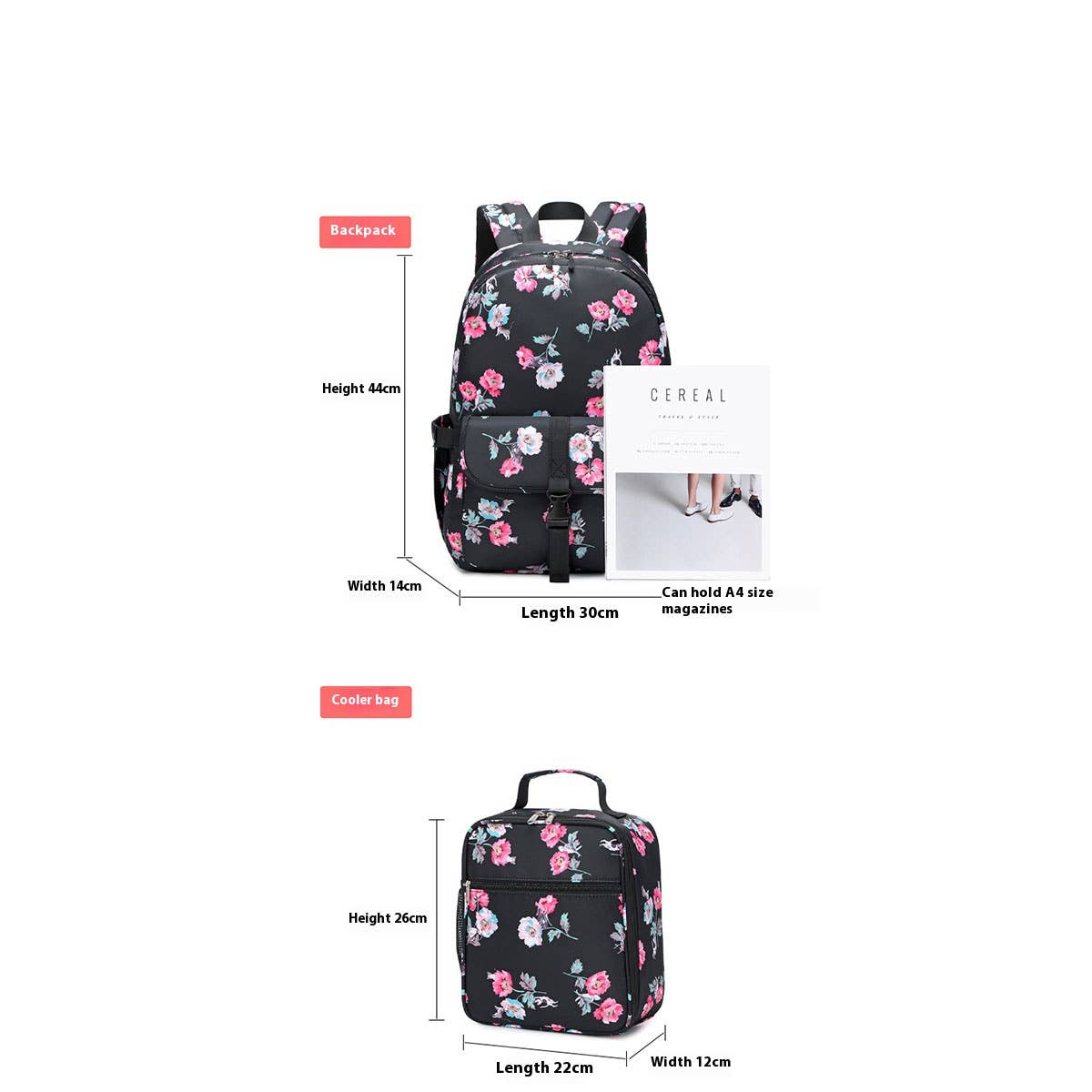 BACKPACKS FOR SCHOOL 2 PIECE WATERPROOF PRINT SET_CWAB5514