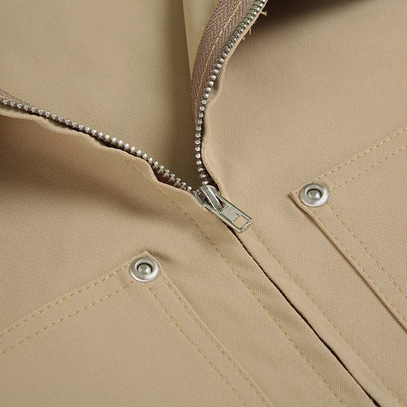 Vintage Lapel Cargo Baggy Zip-Up Cardigan Jacket