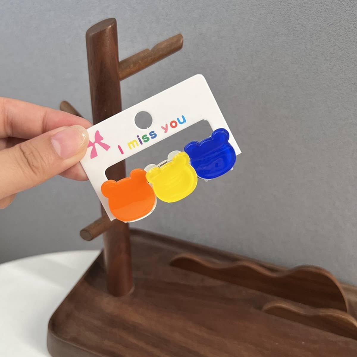 CHILDRENS BUNNY EAR BEAR 3 PACK FLOWER HAIRPINS_CWAHA1849