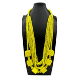 Wooden Beads Wood Geometric Necklace_Cwmm4956