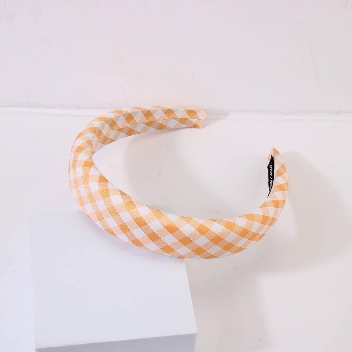 Cwaha1107_Literary Plaid Headband With Wide Edge