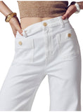 Stretch Straight Tube Solid Color Casual Pants