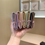 Cute Striped Trifold Wallet With Bow Charm_Cwab06210