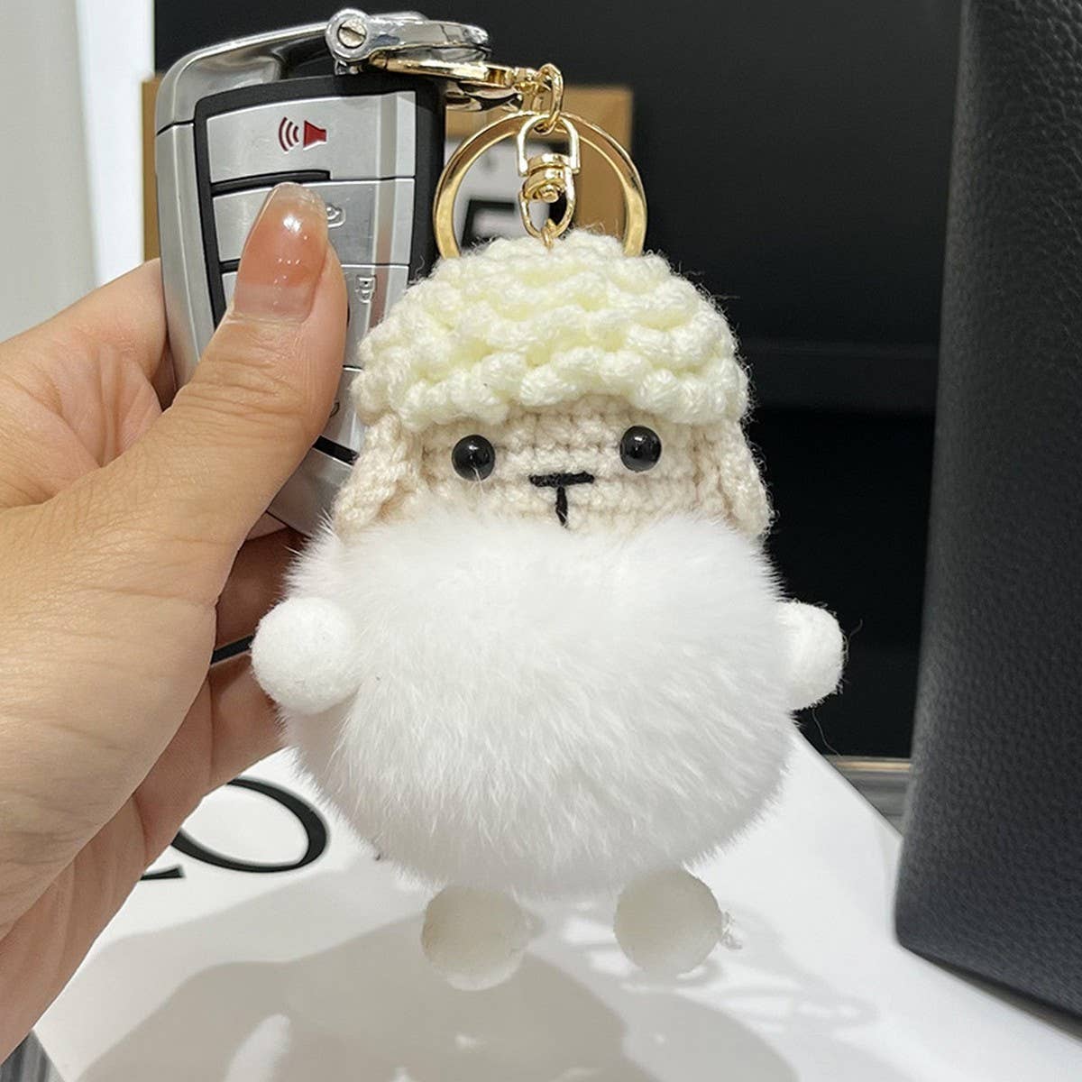 NEW LAMB COUPLE BACKPACK PENDANT CAR KEYCHAIN_CWMM2524
