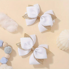 GLITTER BOW HAIR CLIP SET FOR GIRLS PARTY WEAR_CWAHA6733